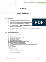 Topic 7 Tender Report
