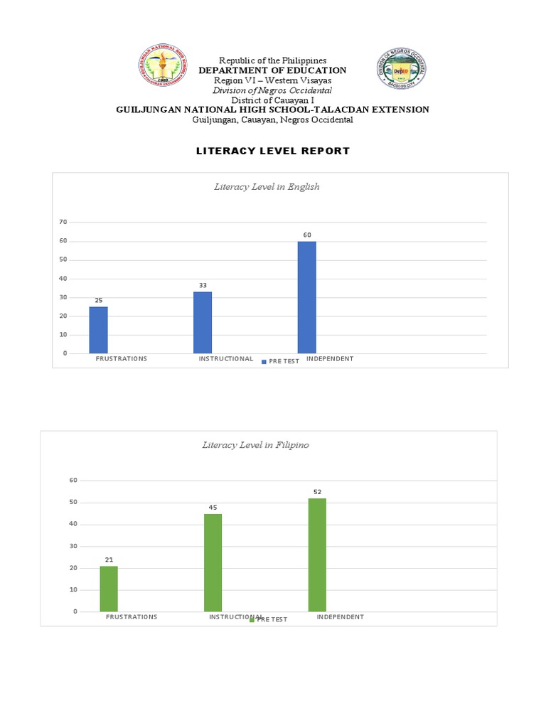 Literacy Level Report for Grade 7-8 Students | PDF