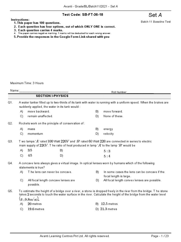11th Class PCMB Question Paper | PDF | Force | Proton