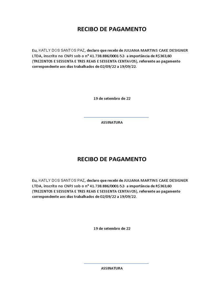 Recibo de Pagamento | PDF