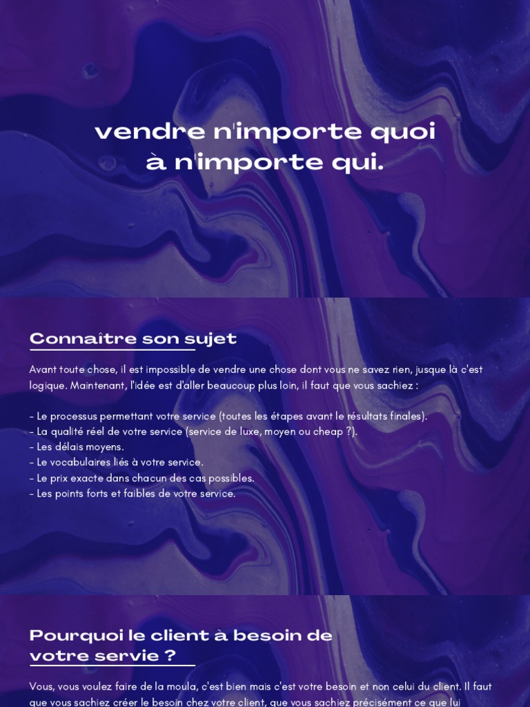 Vendre des services efficacement | PDF