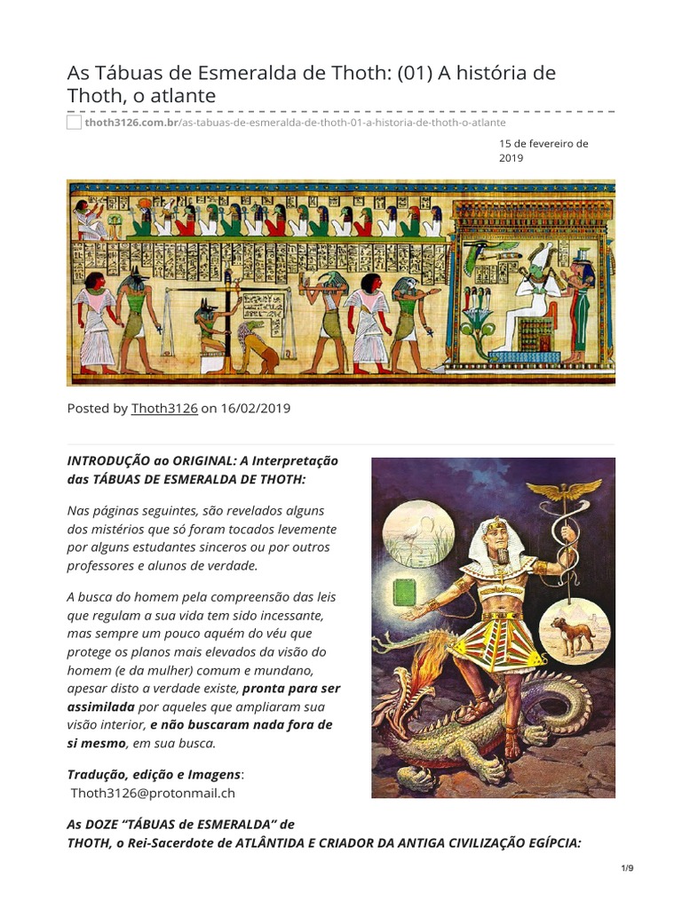 A História de Thoth, o Atlante | PDF | Atlântida | Sabedoria