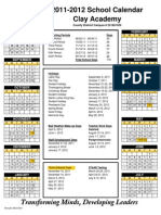 2011-2012 Calendar Clay Academy