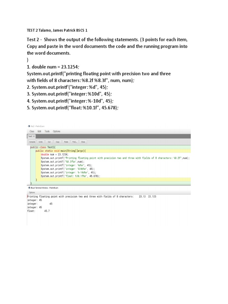 PRELIM in Fundementals of Computer Test 2 TalamoJames | PDF