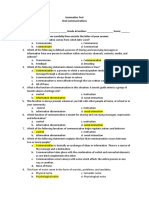 Oral Communications Summative Test