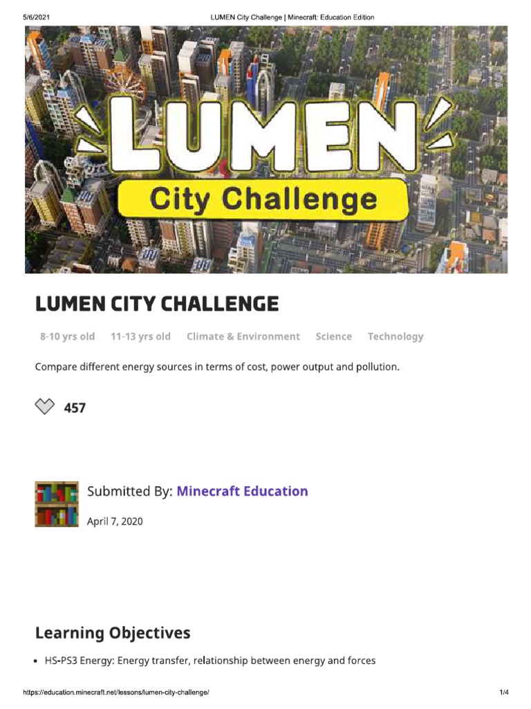 Lumen City Challenge PDF