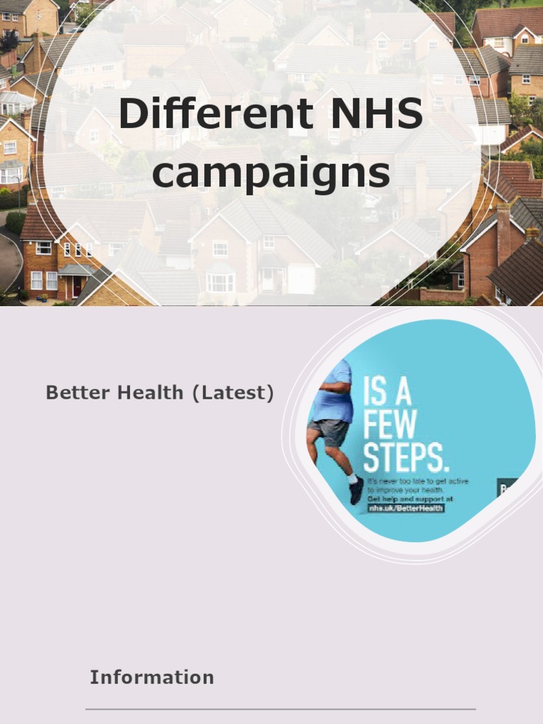 Different NHS Campaigns PDF Health Sciences Virology