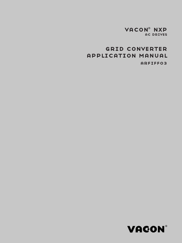 Vacon NXP Grid Converter ARFIFF03V164 Manual DPD01599C UK V001 PDF