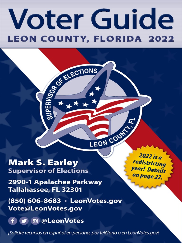 Leon County 2022 Voter Guide | PDF | Voter Registration | Postal Voting