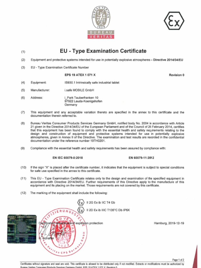 atex certificate PDF