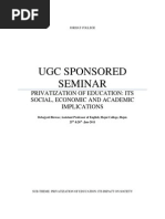 Seminar Paper On Privatisation of Education