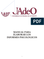 Manual para Elaborar Los Informes Psicologicos Blanca Elena Mancilla Gomez TAD 7 Sem Unlocked