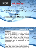 Unit 1 W1 DJJ30113 (Intro To Mat Sci)