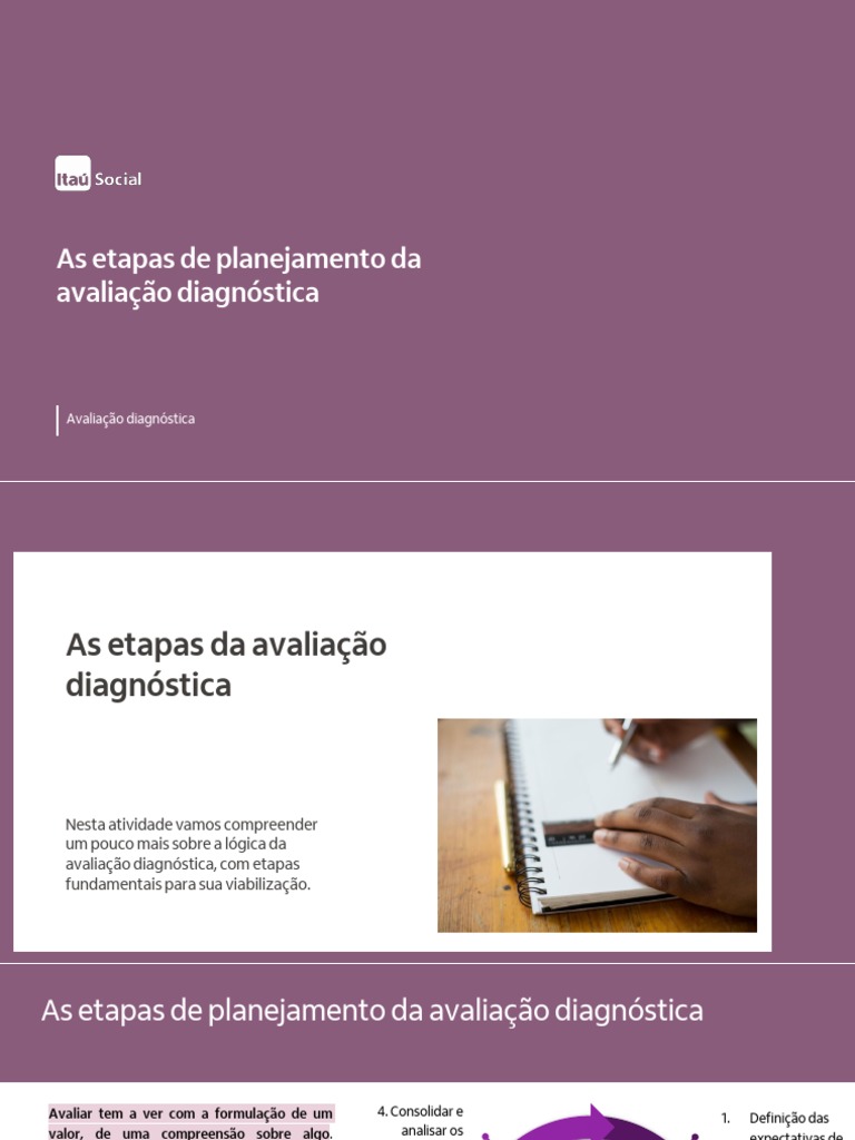 Etapas da Avaliação Diagnóstica | PDF | Aprendizado | Planejamento