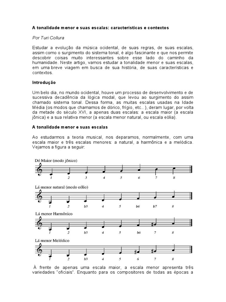 Tonalidade Menor: Escalas e História | PDF | Harmonia | Acorde (música)