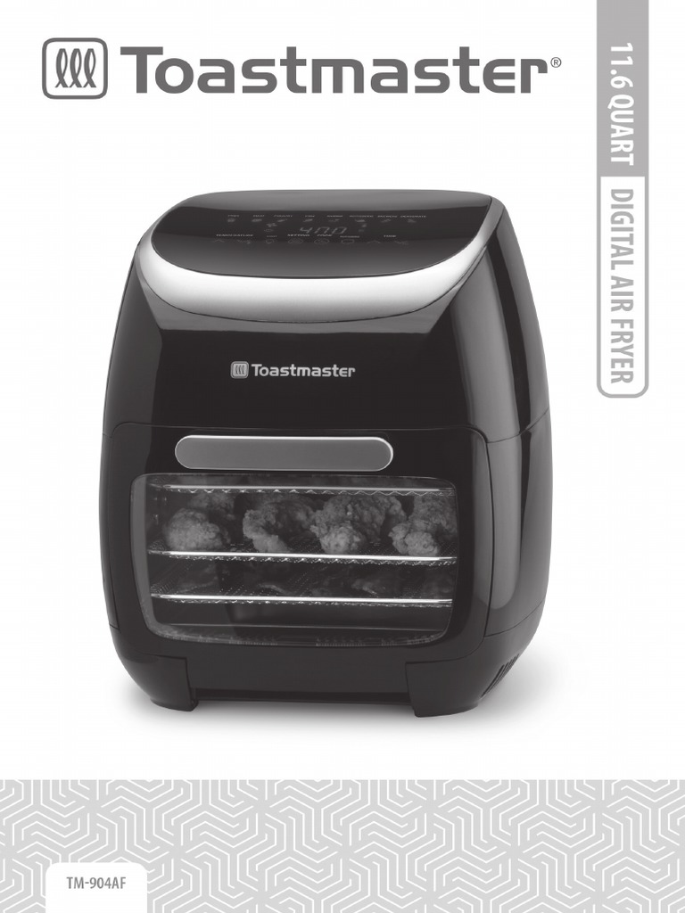 Toastmaster TM904AF Digital Air Fryer Instruction Manual en PDF Ac