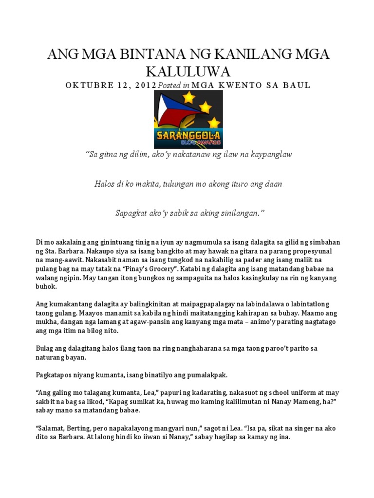 Ang Mga Bintana NG Kanilang Mga Kaluluwa | PDF