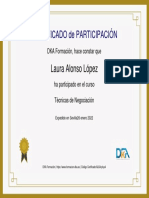 Negociación - Certificado de Participación