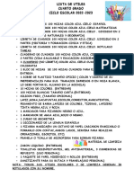 Lista de útiles escolares 4to grado 2022-2023