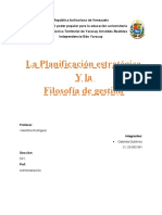 La Planeacion Estrategica y La Filosofia de Gestion