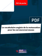 PDF de Poche Vocabulaire Anglais Serveurs Serveuses