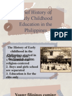 Brief History of Early Childhood Education in The Philippines