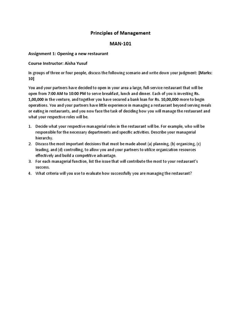 Assignment 1 POM | PDF