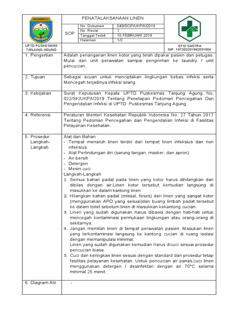 Sop Penatalaksanaan Linen PDF