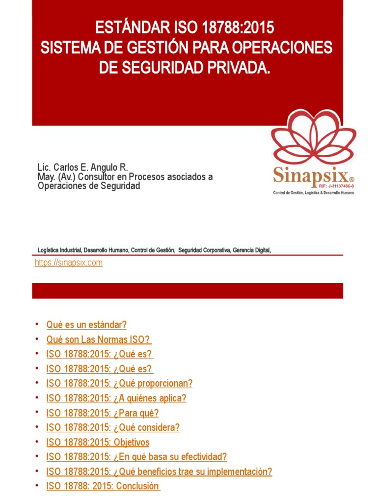 ISO 18788:2015 en Seguridad Privada | PDF | Organización internacional ...