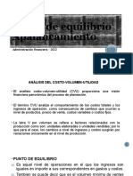 Análisis del punto de equilibrio y apalancamiento operativo