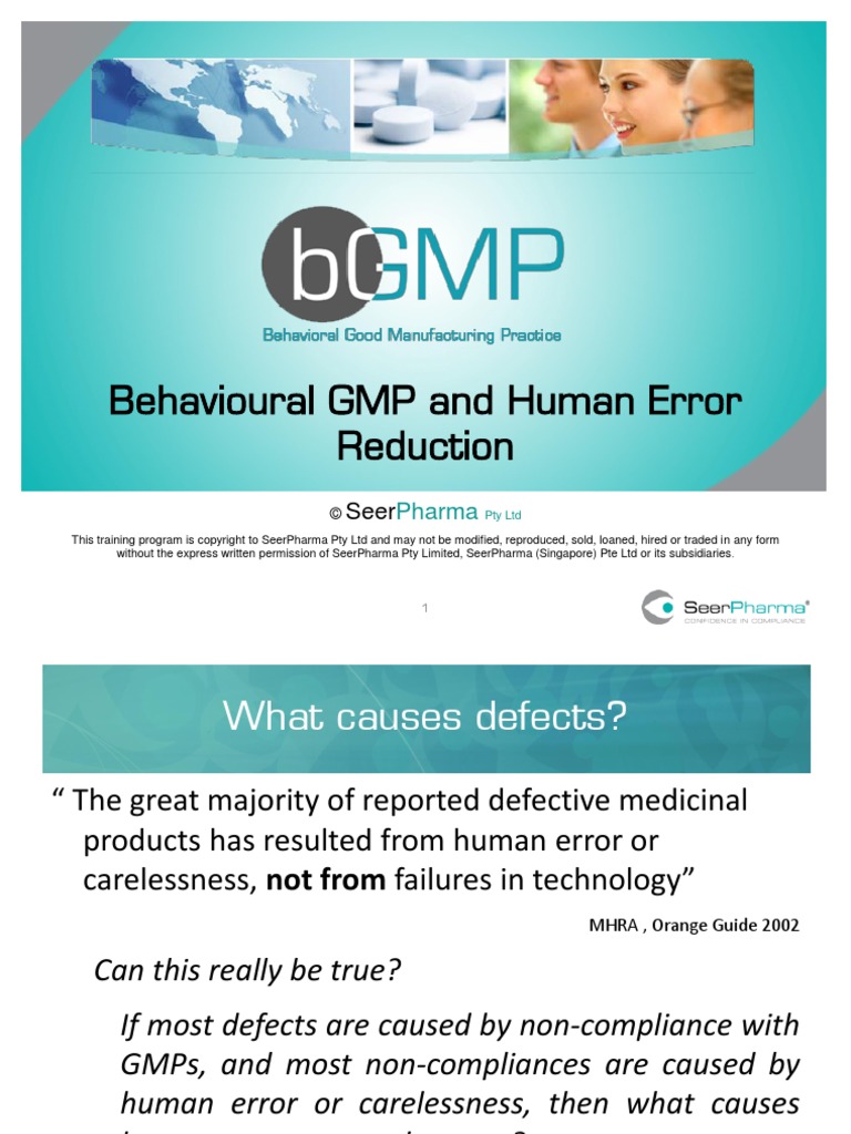 Behavioural GMP and Human Error Reduction: Pharma | PDF | Human Factors ...