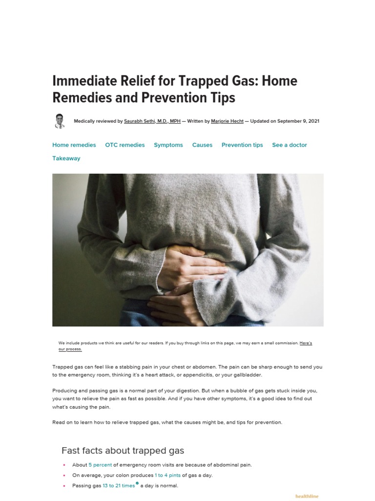 Trapped Gas Relief, Causes, Symptoms, When To See A Doctor PDF Irritable Bowel Syndrome