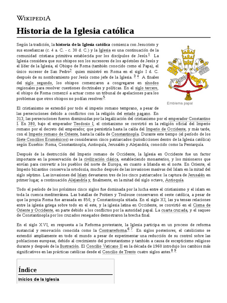 Orígenes y fundación de la Iglesia Católica | PDF | Iglesia Católica ...