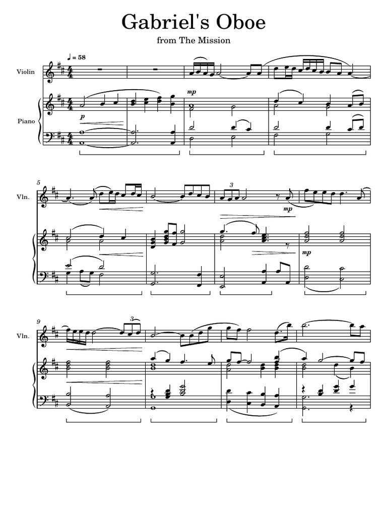 Gabriels Oboe Piano and Violin VersionPartytura I Partie PDF