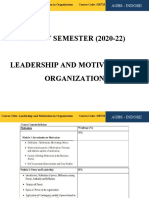MBA 4 (2020-22) - Leadership and Motivation in Organization