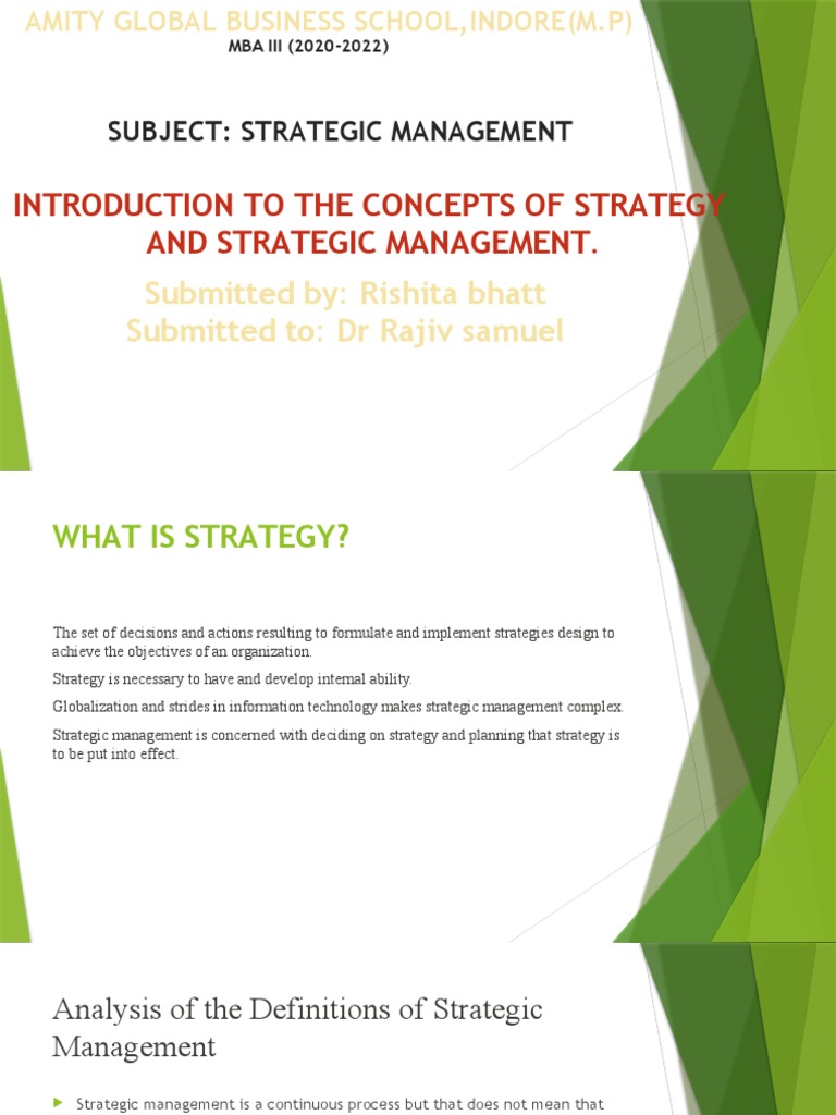 MBA Strategic Management Guide | PDF | Strategic Management | Swot Analysis