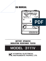 Insulation and Resistance Tester Spec Sheet
