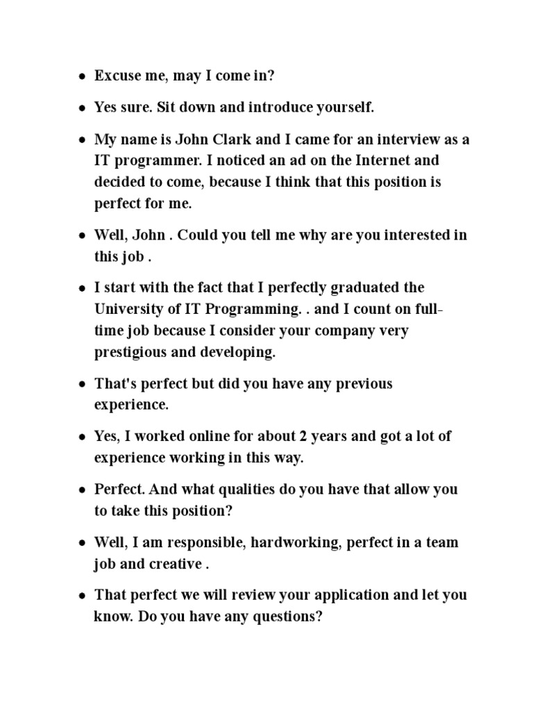 Interview | PDF | Career & Growth | Business