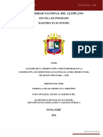 Análisis de La Producción y Rentabilidad en La Cooperativa de Servicios San Santiago Acora Productora de Queso Tipo Paria - 2018