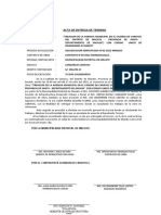 ACTA DE ENTREGA DE TERRENO - AGENCIA CARAYOC