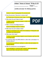 Grade 4 Science Worksheet "Nature of Science" TB Pgs.10-25 - AK