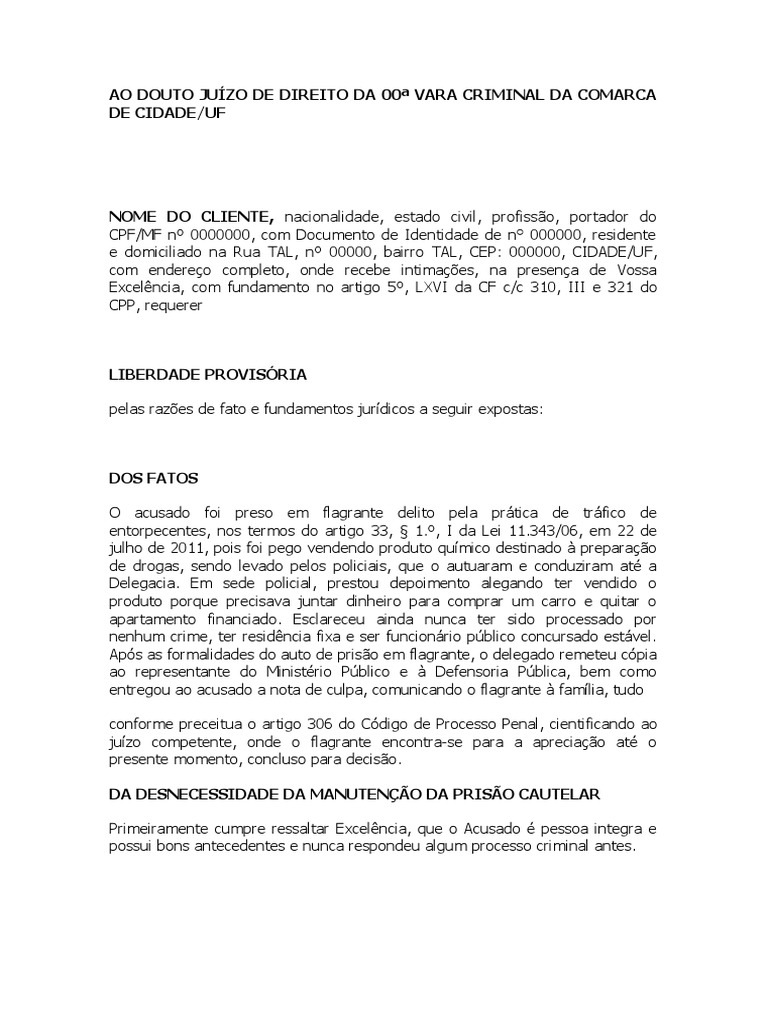 Liberdade provis ria 01 penal pdf fian a habeas corpus