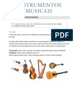 INSTRUMENTOS - Classificação dos instrumentos musicais