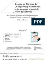 Automatización de Pruebas de Software: Un Algoritmo para Resolver Problemas de Automatización de La Gestión de Sistemas