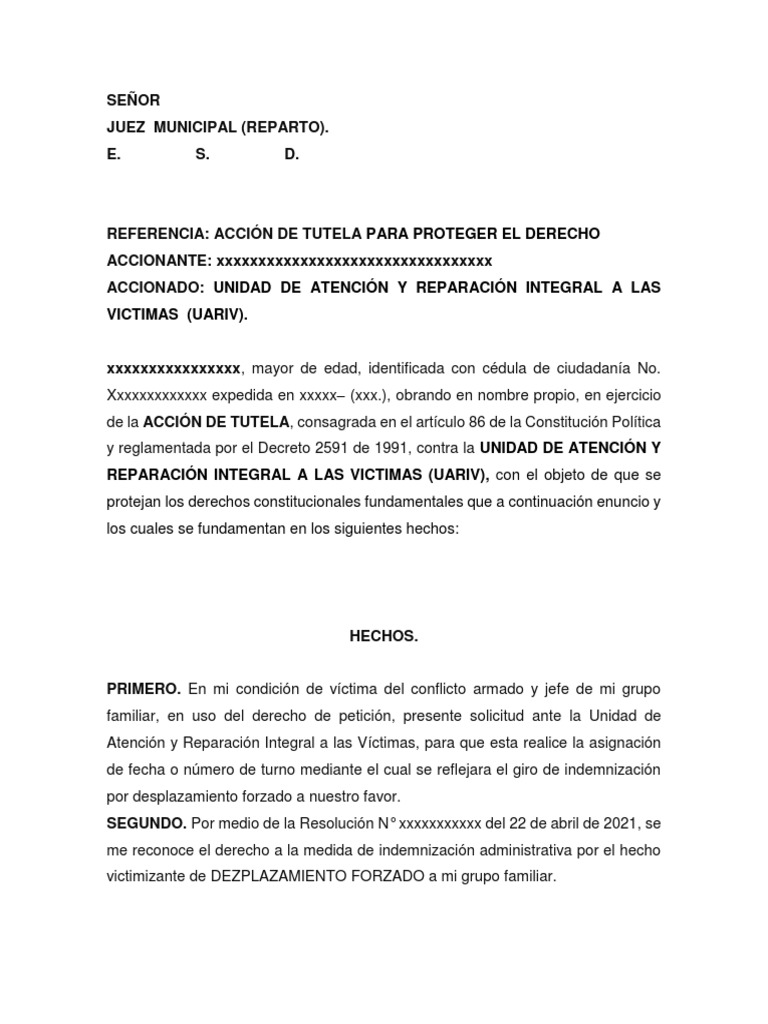 Tutela Uariv | PDF | Trabajo Social | Derecho Constitucional