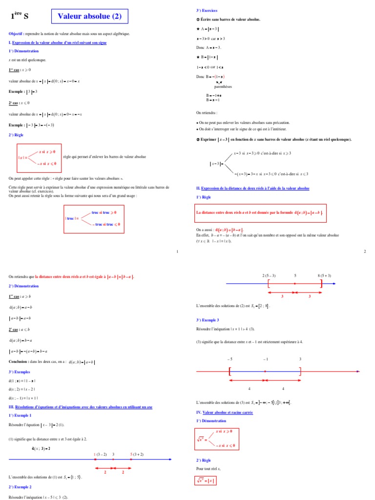 Valeur Absolue Concepts et Applications PDF Nombre rationnel — free download