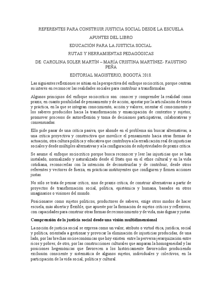 Lectura 4 Educación para La Justicia Social | PDF | Justicia | Crimen y ...