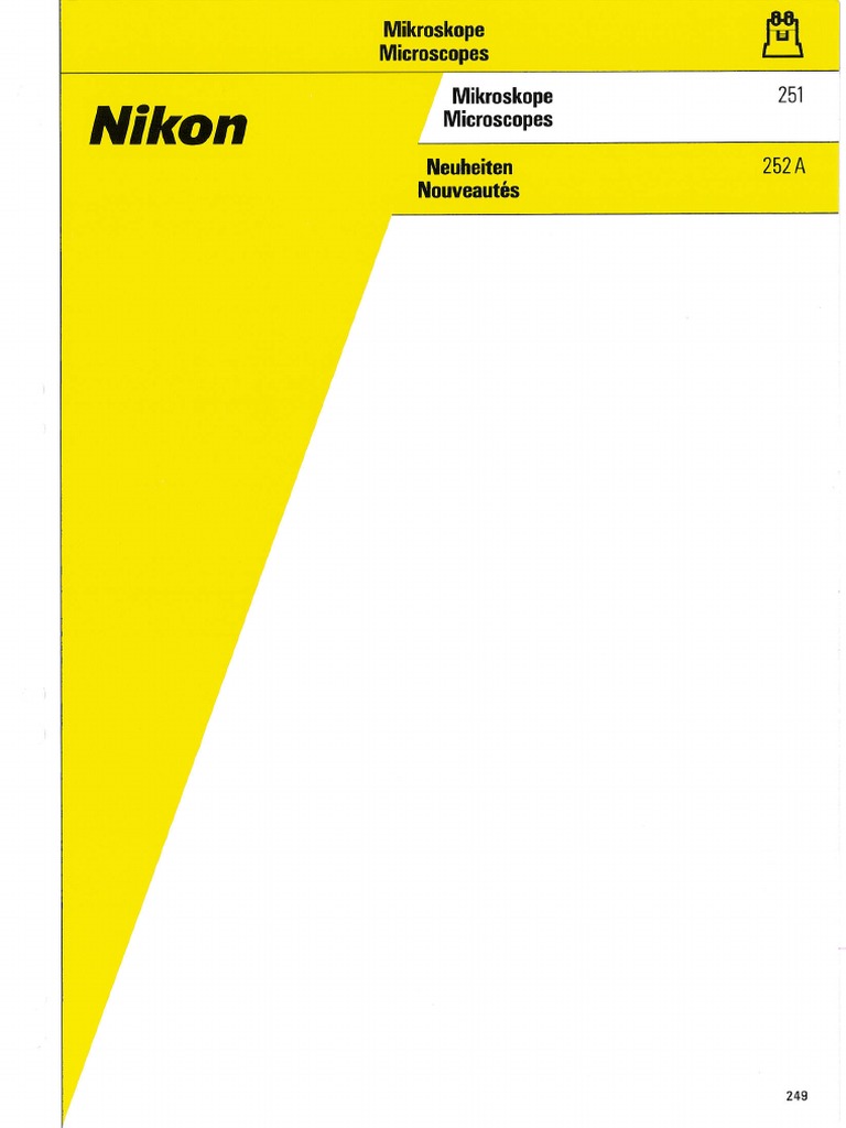 Nikon Microscope Catalog 1992 German | PDF