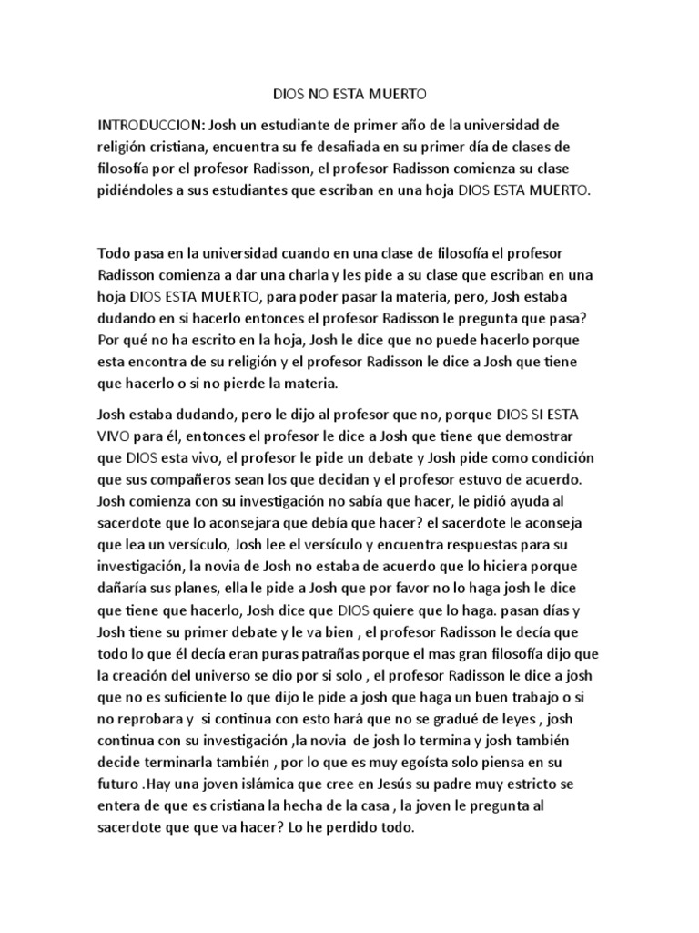 Dios No Esta Muerto | PDF