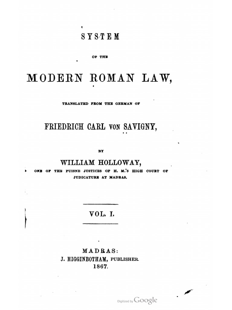 3b - Savigny - Opção 2 - Inglês - System of The Modern Roman Law ...